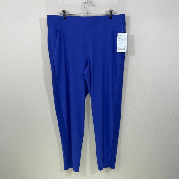 NEW Athleta Brooklyn  Ankle Pants Size 16 Purple Pull On Lightweight Stretch NWT - Picture 1 of 8